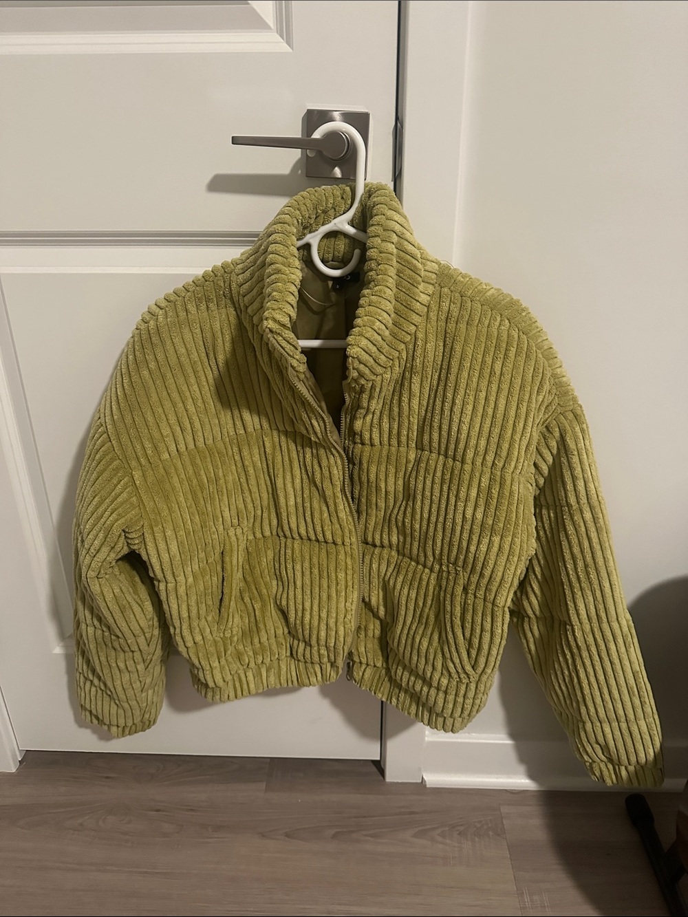 Papermoon Olive Corduroy Quilted Puffer Jacket